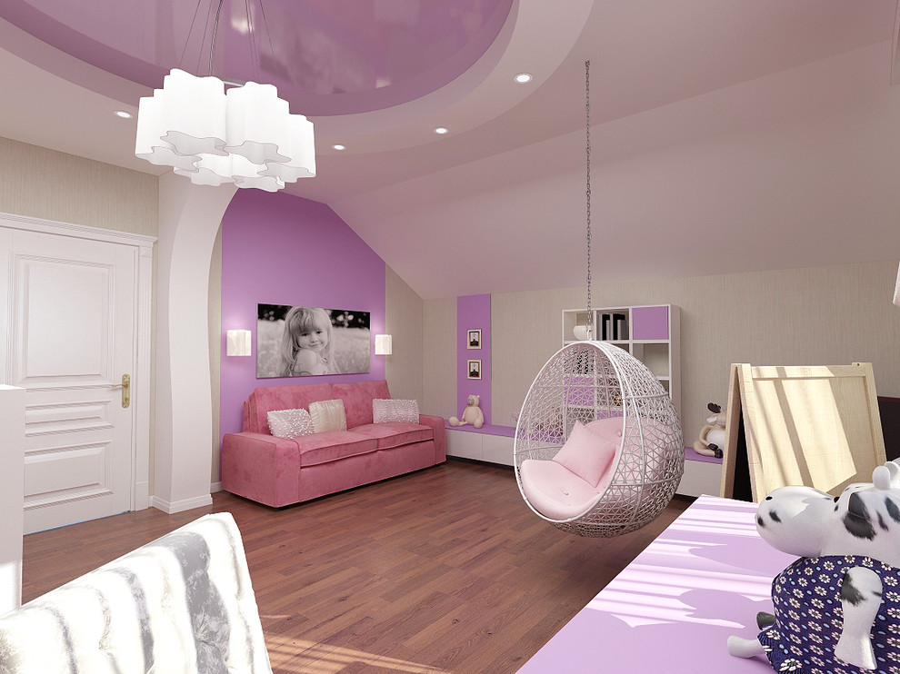 Спальня девочки в мансарде