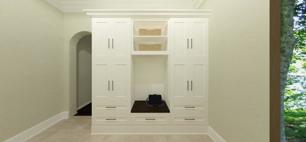 Transitional entryway photo in Dallas