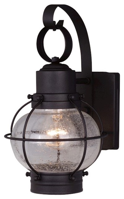 Vaxcel Ham 1 Light Outdoor Wall Sconce Black Clear Vaxcel Ham 1 Light Outdoor Wall Sconce Black Clear Seeded Glass Beach