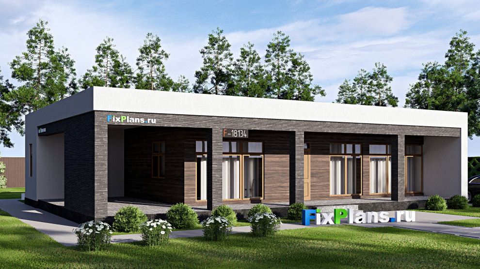 Проект одноэтажного дома 12х17м S161м2 F-18134