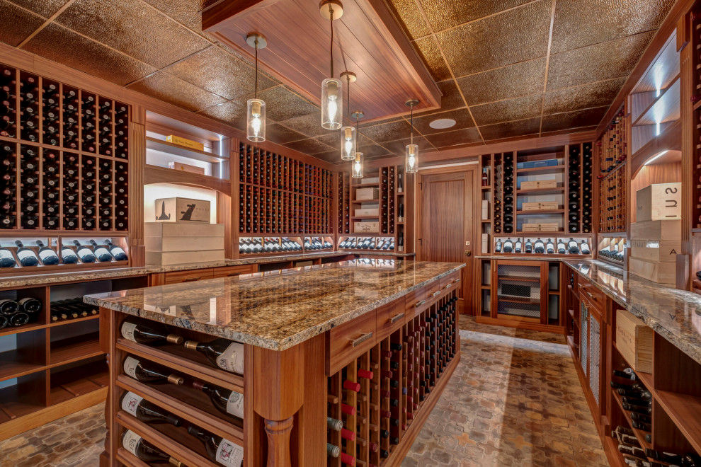 Media room converted into a unique 3,000 bottle wine cellar