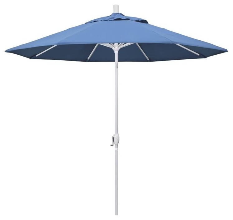 Pemberly Row 9' Patio Umbrella in Forest Blue Contemporary Outdoor