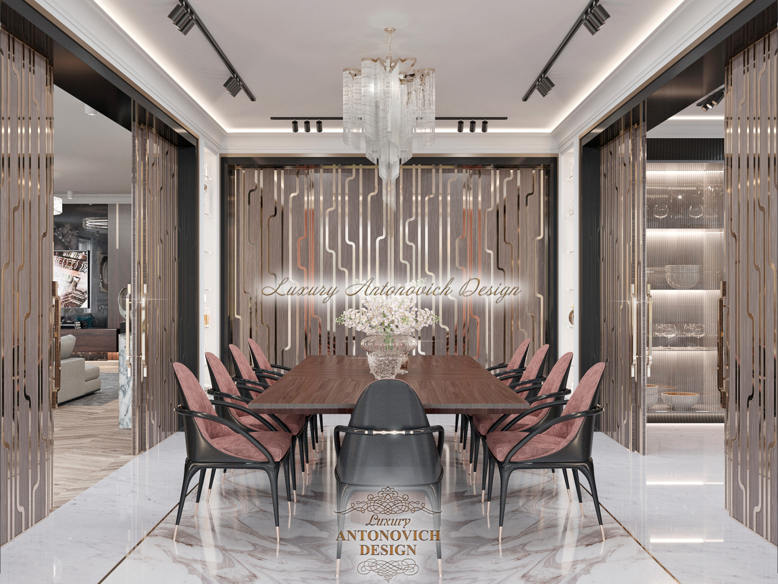 Дизайн роскошной кухни-столовой от студии Luxury Antonovich Design