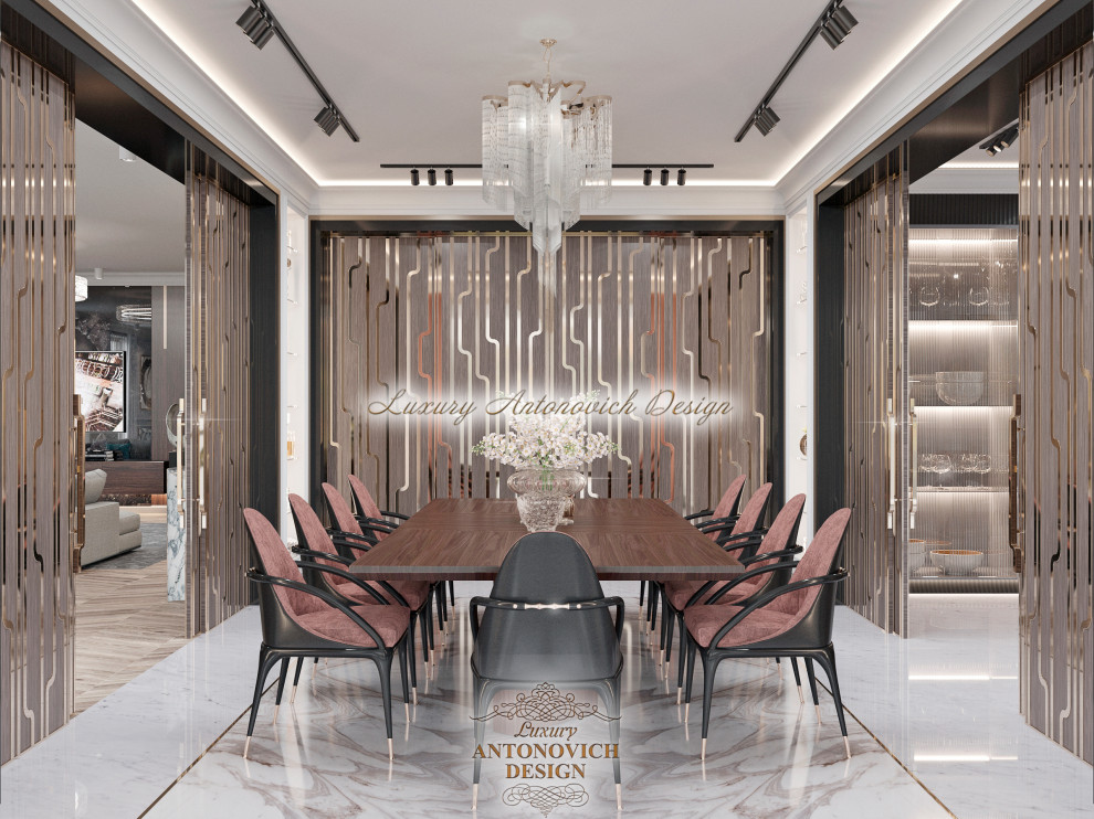 Дизайн роскошной кухни-столовой от студии Luxury Antonovich Design