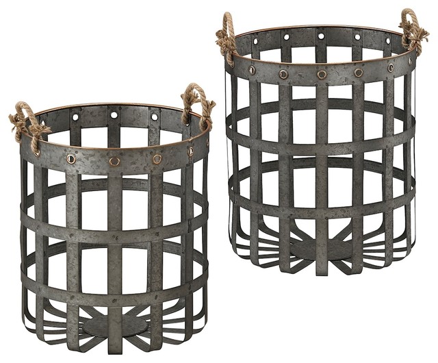 Basket Caxton Baskets In Aged Iron With Gold Highlights