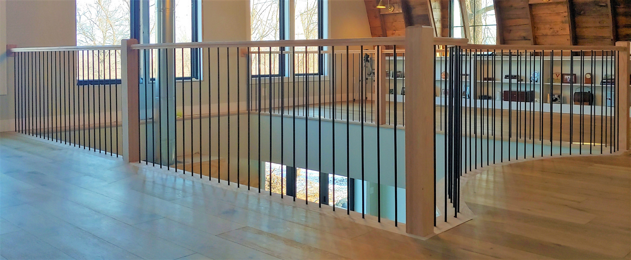 102_Straight-Freestanding Stairs/Landing in Barn Style Home, Leesburg VA 20175