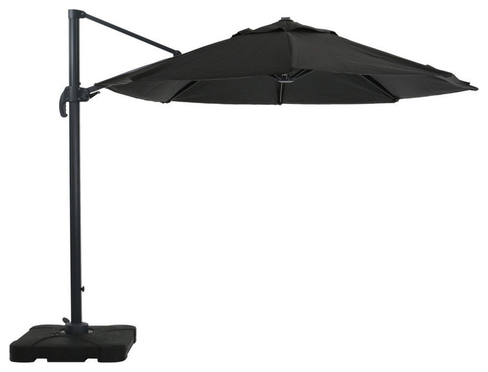 GDF Studio Pandora Outdoor 9.8 Ft. Aluminum Frame Base Canopy Umbrella, Black