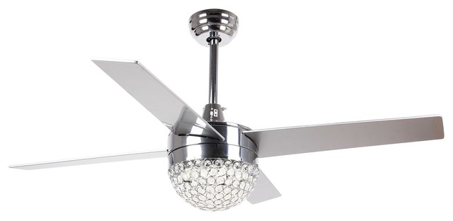 Crystal Modern Ceiling Fan With Remote Control Chrome
