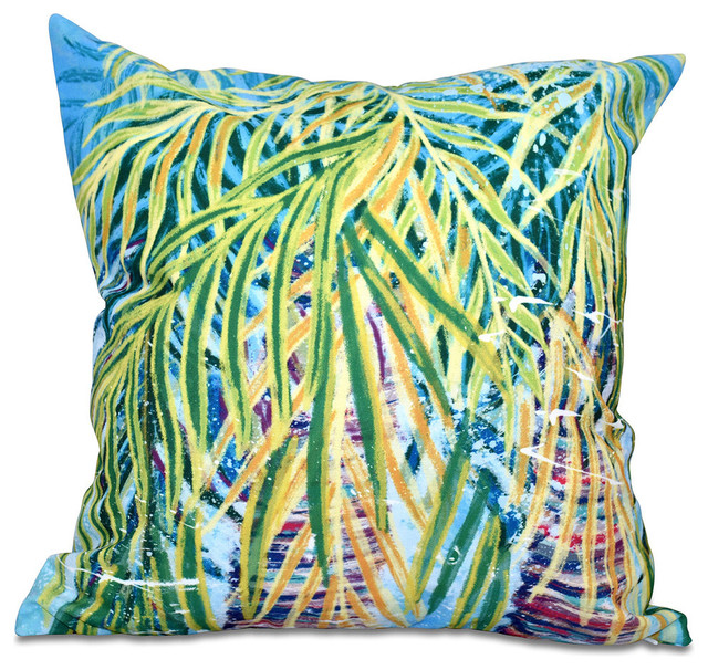 Malibu, Floral Print Pillow Tropical Decorative Pillows by E by