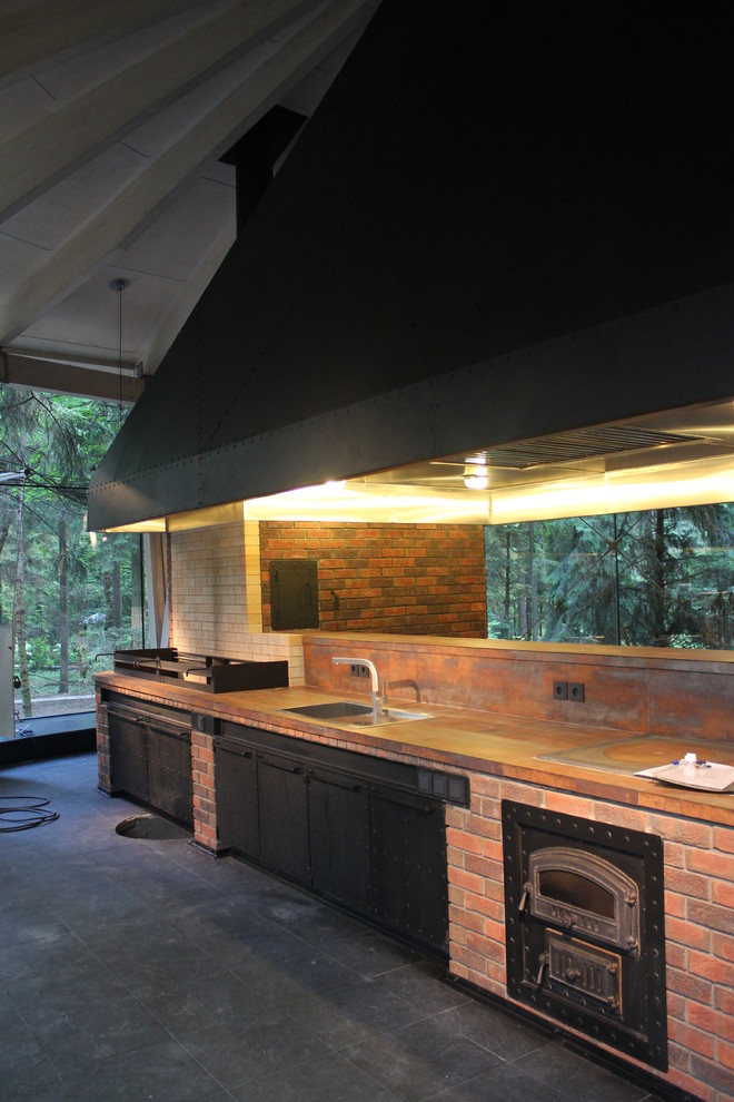 Кирпичная кухня в стиле Лофт/Brick loft style kitchen