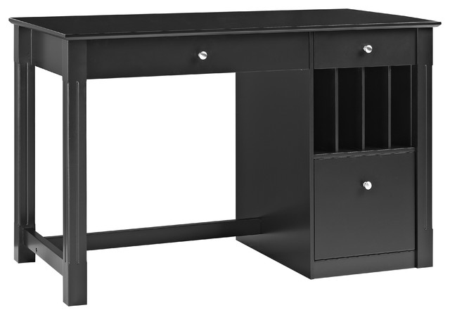 Home Office Deluxe Wood Storage Computer Desk Transitional