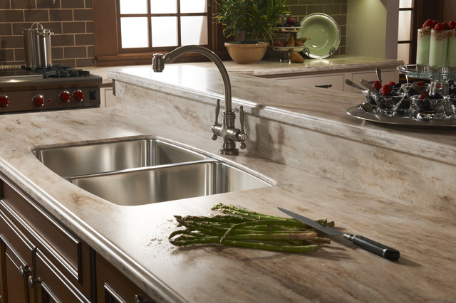 Double Bown Undermount Sink traditional-kitchen
