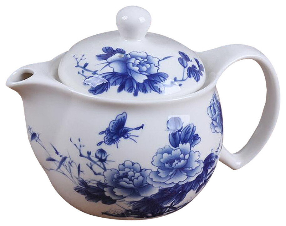 Chinese Retro Style Floral Teapot with Infuser Asian Teapots by