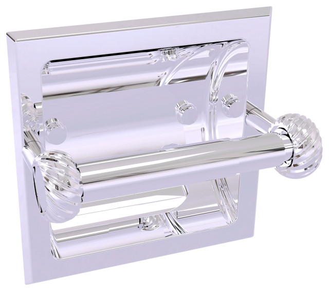 Continental Recessed Toilet Tissue Holder With Twist Accents, Polished Chrome
