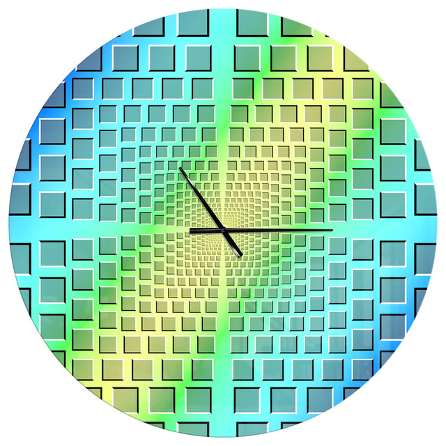 Purple Optical Illusion Oversized Contemporary Metal Clock, 36"x36