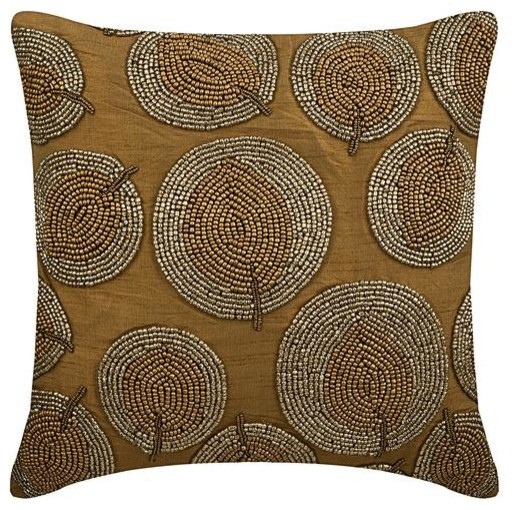 gold round throw pillows