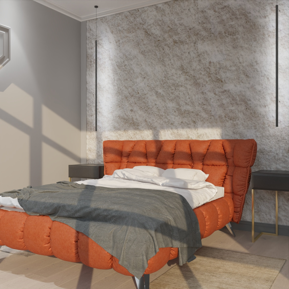 Оранжевый диван-кровать