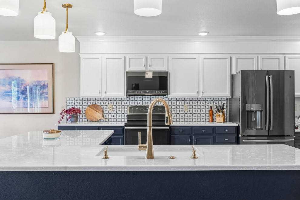 Timeless Open Navy Blue Kitchen