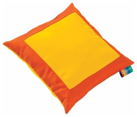Yellow with Orange Cocoon Small Square Pillow