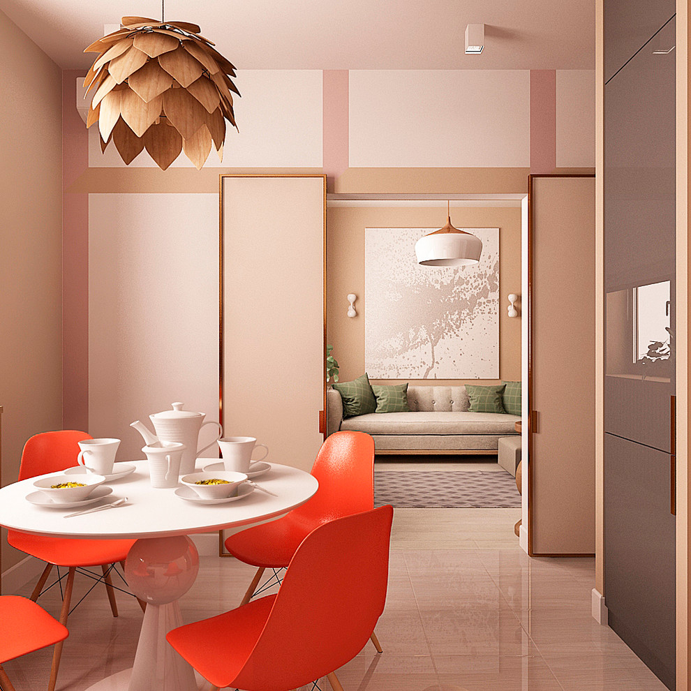 Теплый минимализм с красными акцентами