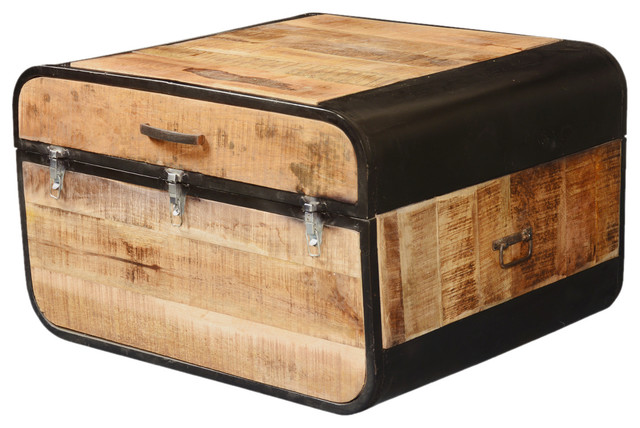 Colorado Fusion Rustic Solid Wood And Iron Storage Trunk Colorado Fusion Rustic Solid Wood And Iron Storage Trunk