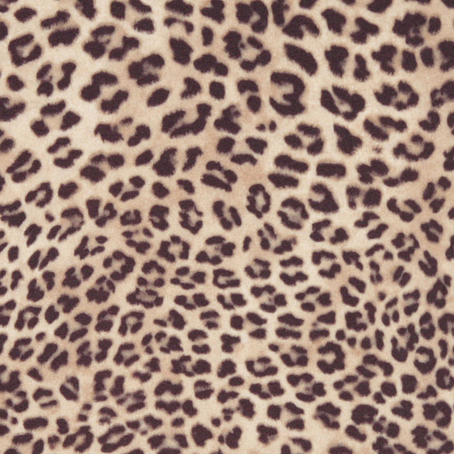 Beige Leopard Print Microfiber Stain Resistant Upholstery Fabric By The