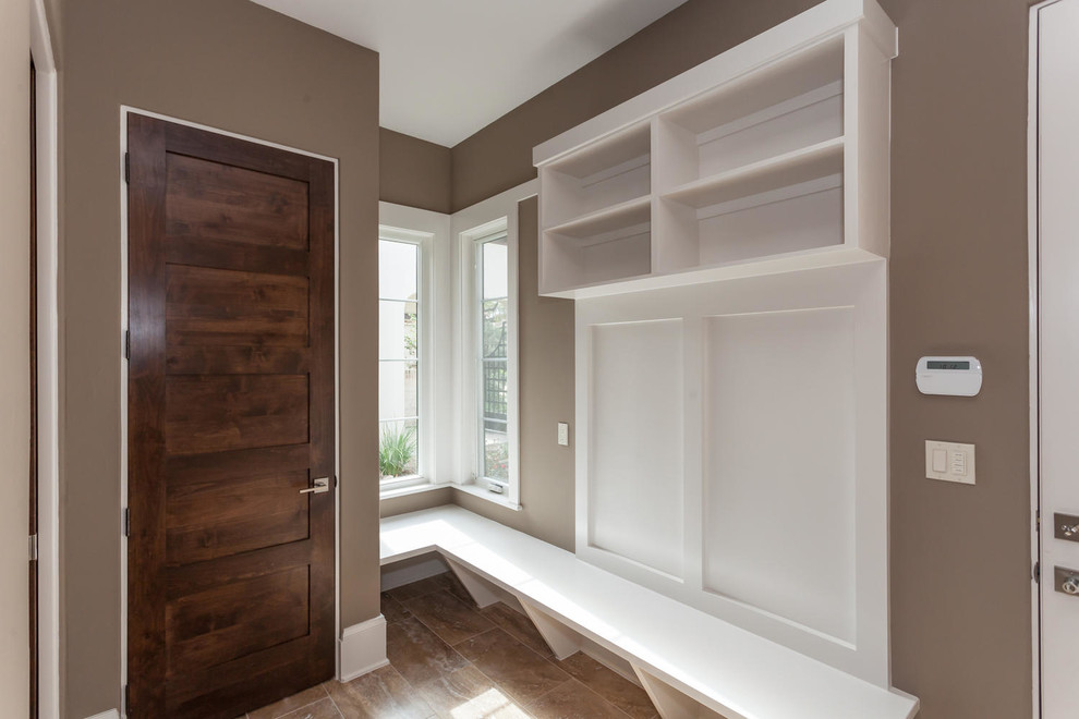 Inspiration for a transitional entryway remodel in Austin