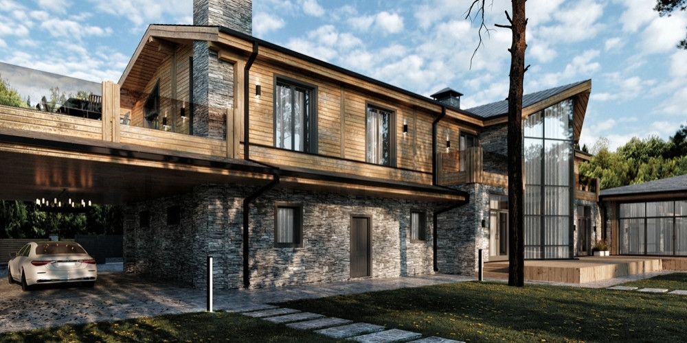 Частная архитектура "Загородный дом в стиле шале"