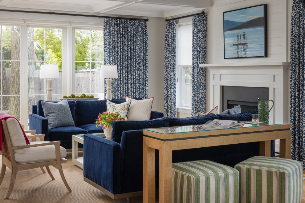 Beach style living room photo in DC Metro