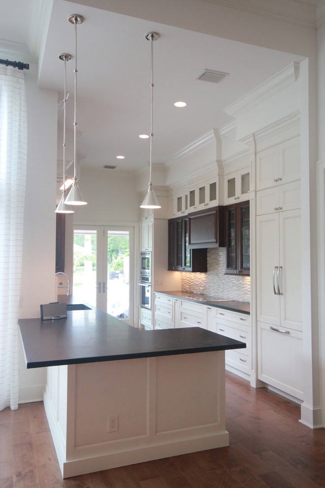 Example of a transitional kitchen design in Miami