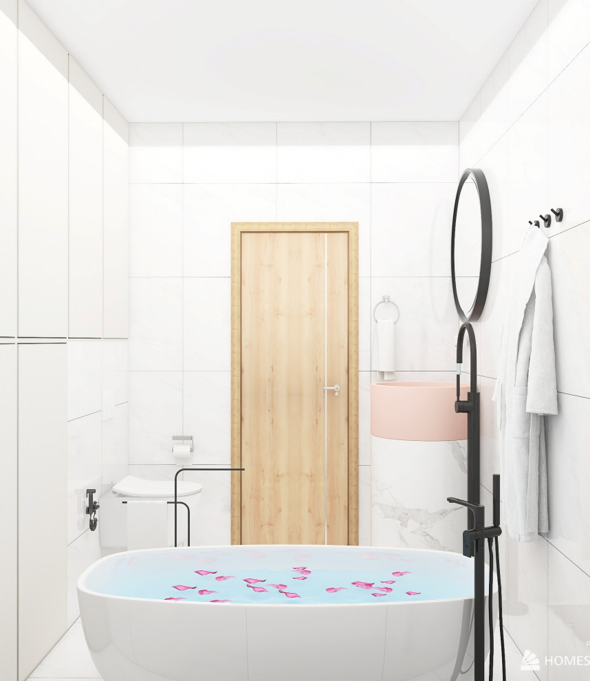 Проект кухни-гостиной в большой двухкомнатной квартире