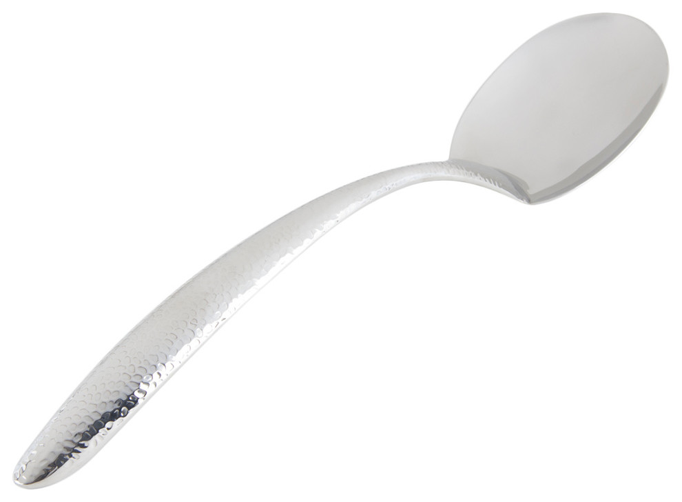 Ez Use Banquet Serving Solid Spoon, Hammer Finish