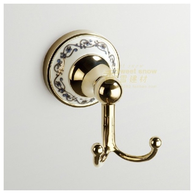 Bathroom Accessories Ti-PVD finish with ceramic Robe Hook A0151