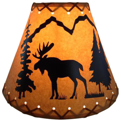 12 Diameter Moose Shade Rustic, Bear Moose Lamp Shades