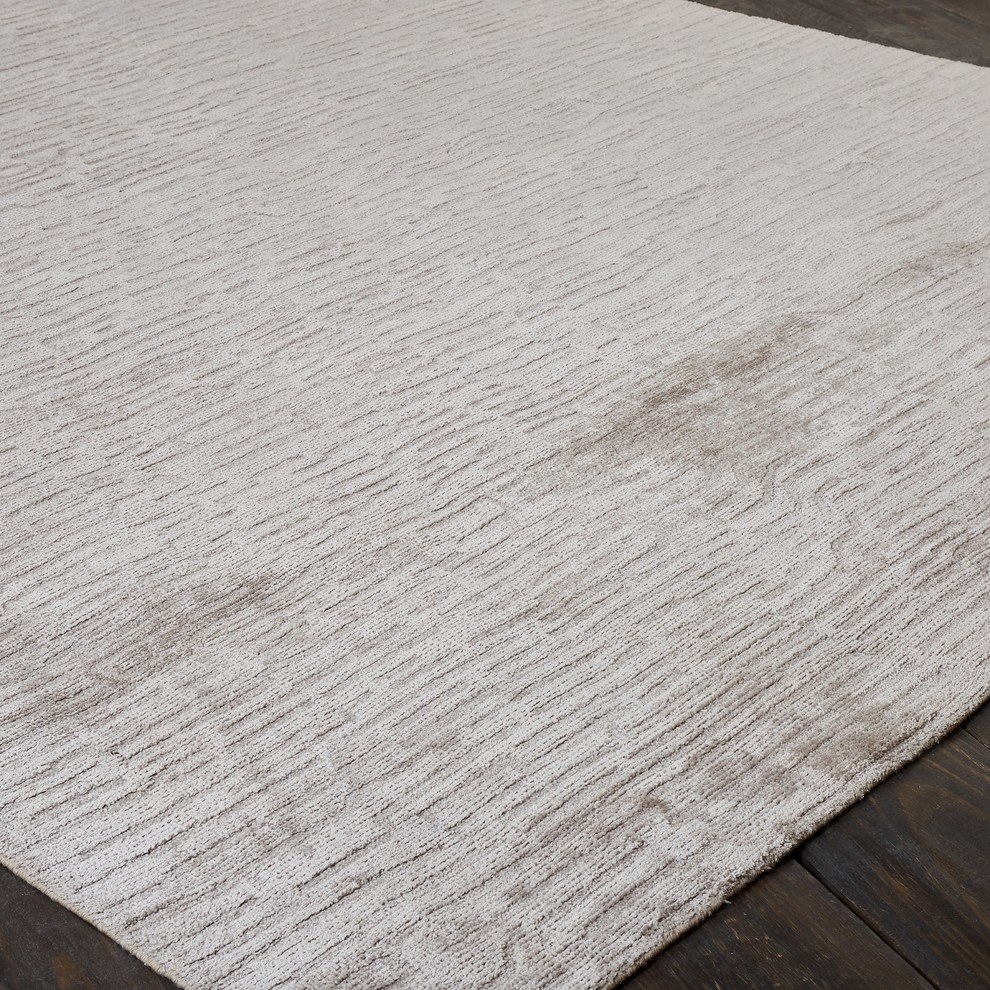 Renzo Handmade Pearl Grey Area Rug,OffWhite 9'6" x 13', 3'6" x 5'6