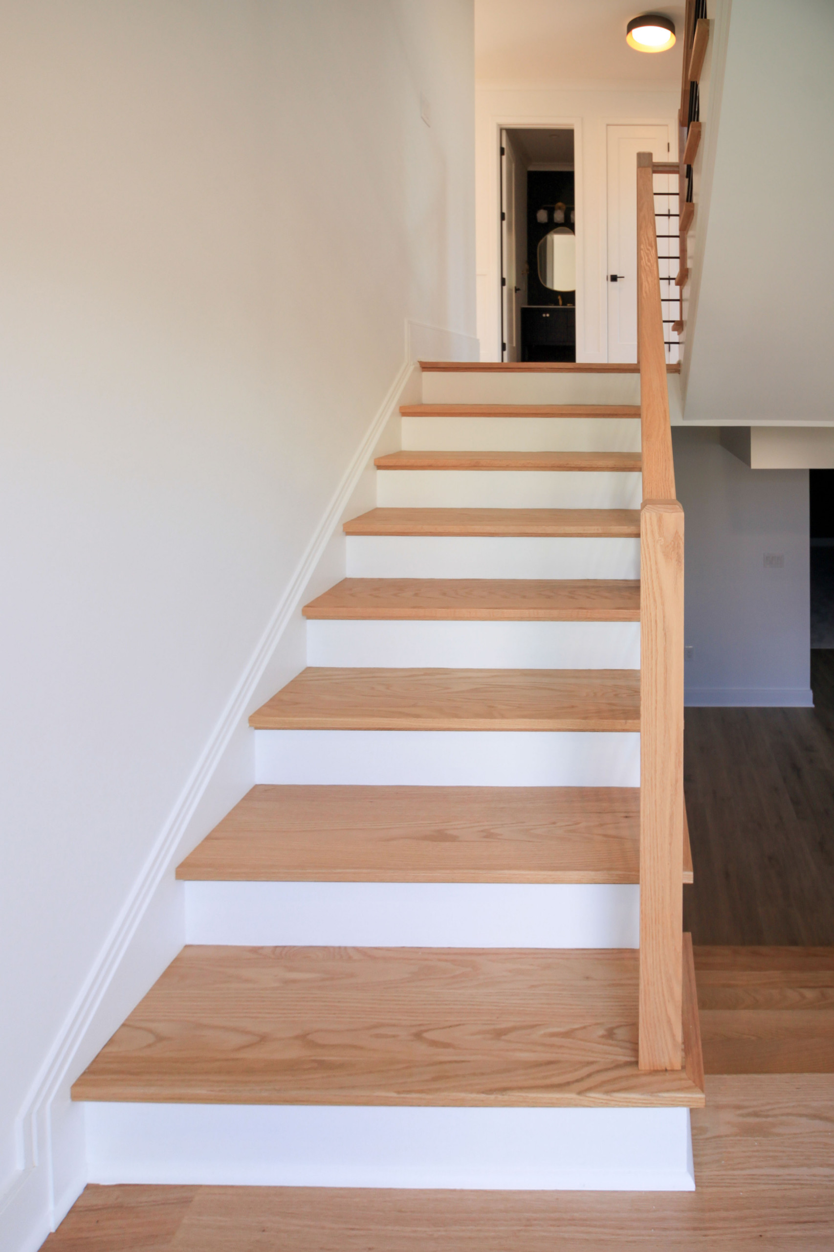 94_Neutral Color Floating Staircase with Metal Balusters, Bethesda MD 20817
