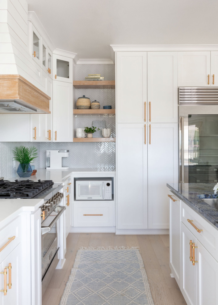 Design ideas for a beach style kitchen in Houston.