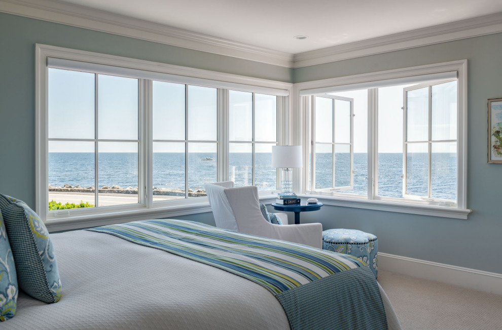 Bedroom - coastal bedroom idea in Boston