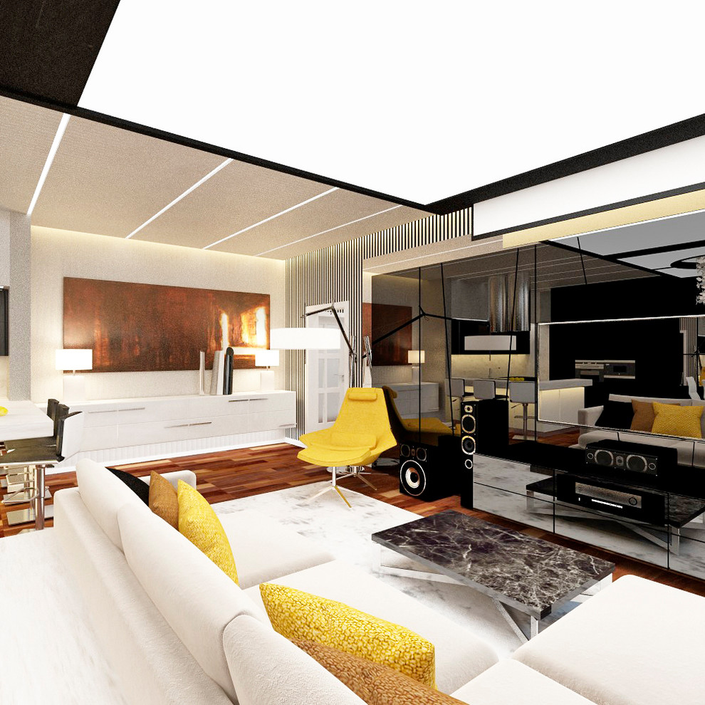 Гостиная-кухня-столовая