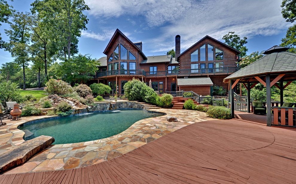 Inspiration for a country custom-shaped pool in Atlanta.