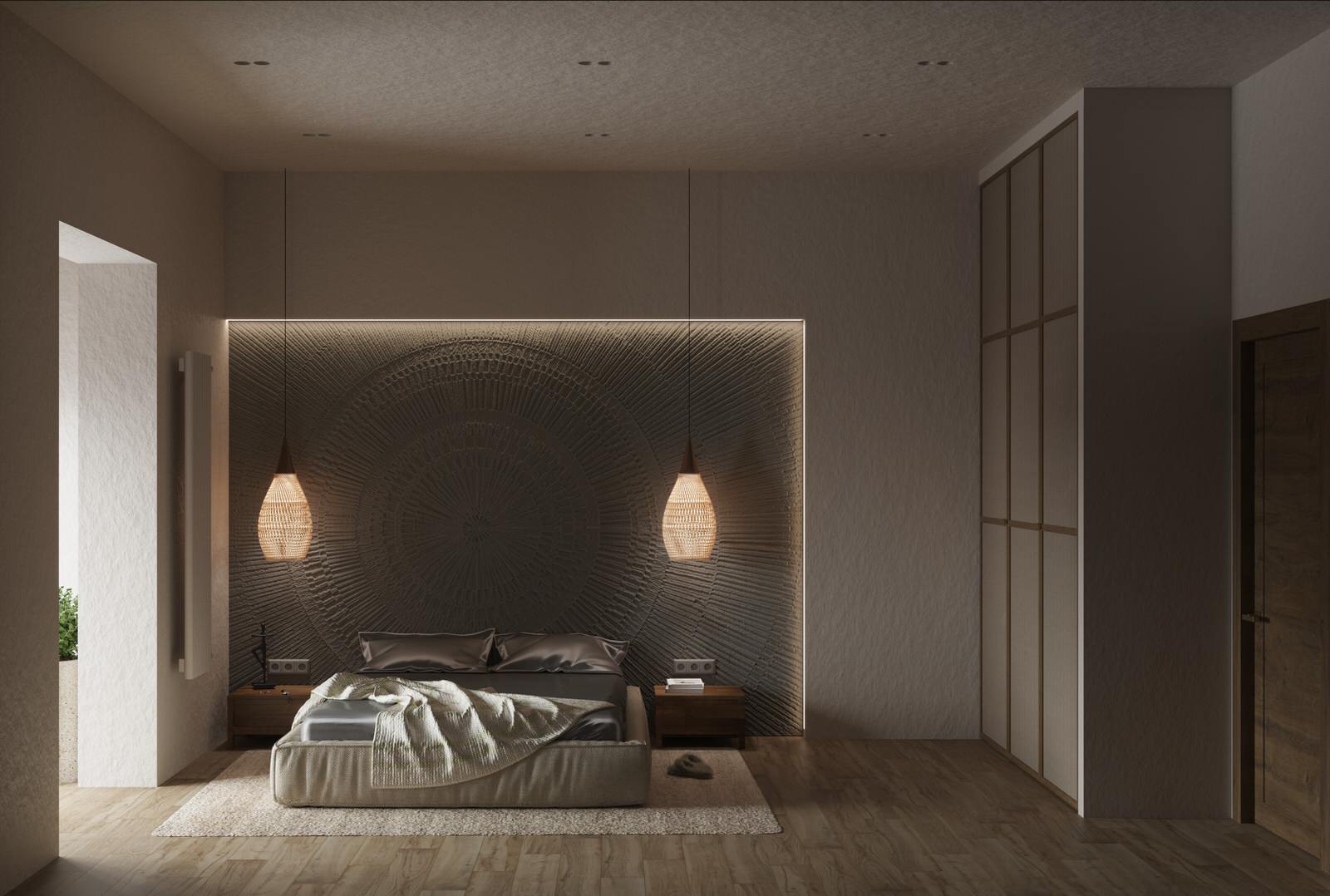 Проект квартиры в Москве, стиль ваби-саби