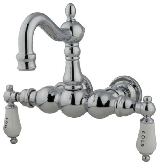 Vintage-Style Polished Chrome 3-3/8" Wall Mount Clawfoot Tub Filler CC1004T1