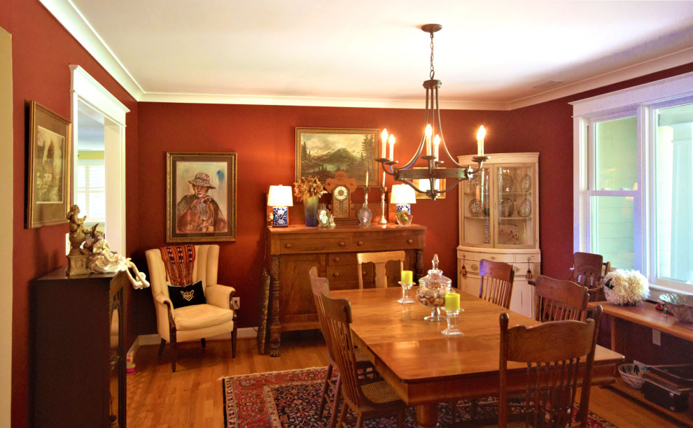 Design ideas for a medium sized classic dining room in Other with banquette seating.