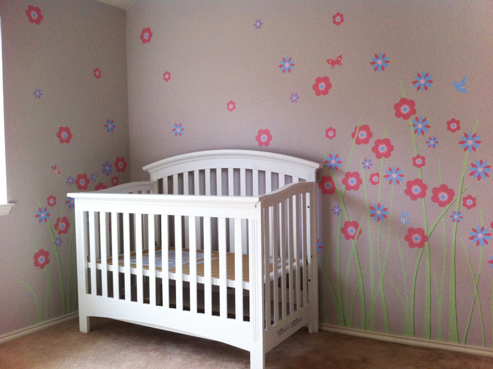 This is an example of a traditional kids' room for girls in Dallas.