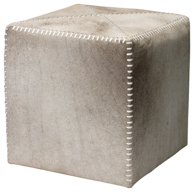 Grey Hide Ottoman Contemporary Footstools And Ottomans by Jamie