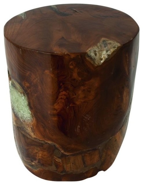 Brimfield amp; May Teak Wood Resin Stool  Accent And Garden 