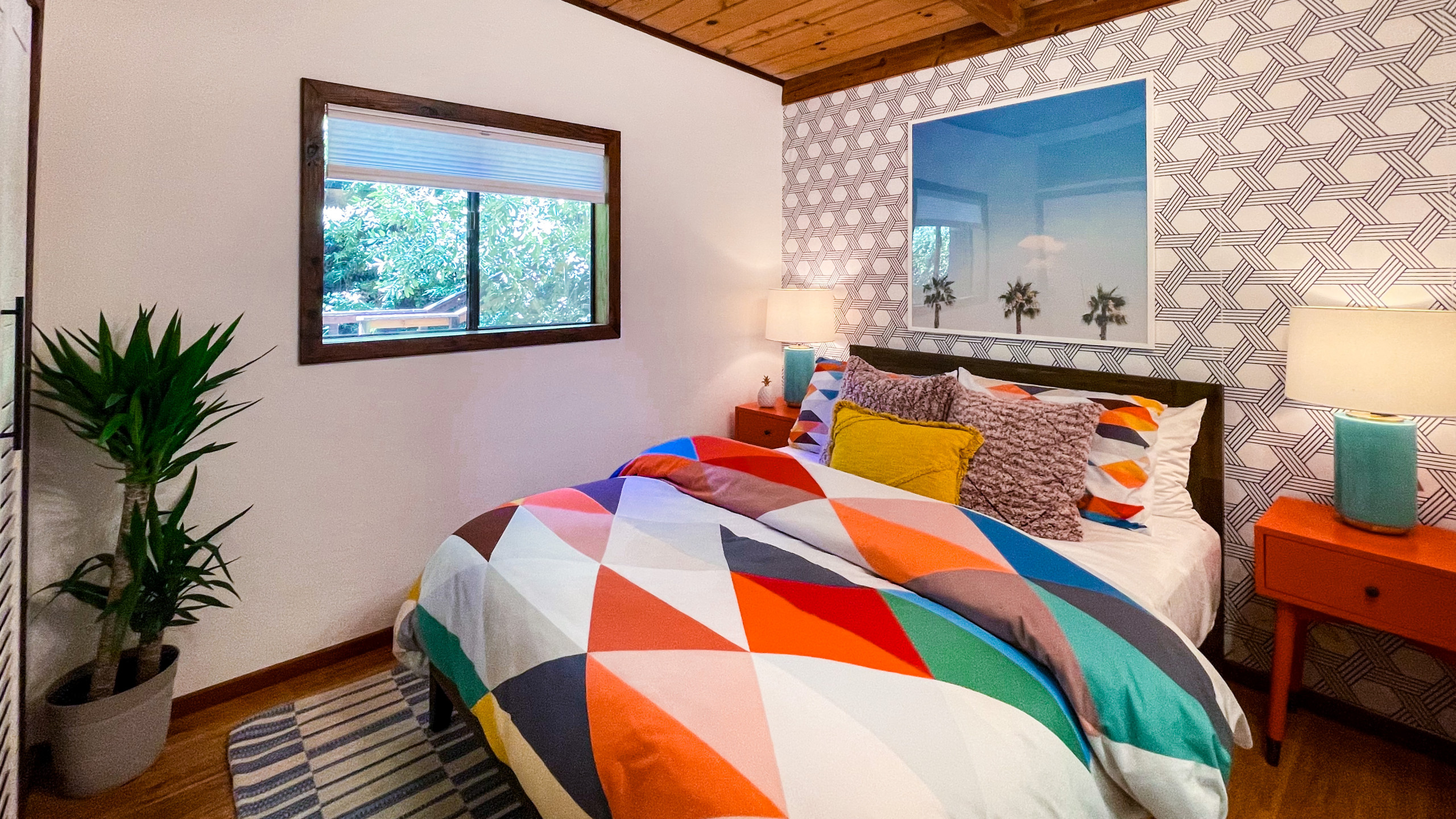 Air BnB Geometric Paradise Guest Bedroom