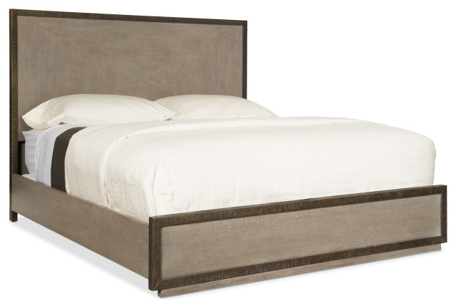 Miramar Carmel Simone Cal King Metal Frame Bed Industrial Panel Beds By Hooker Furniture