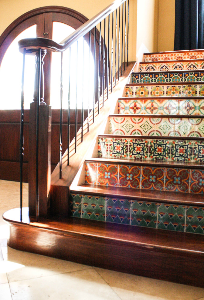 Inspiration for a mediterranean staircase in Tampa.