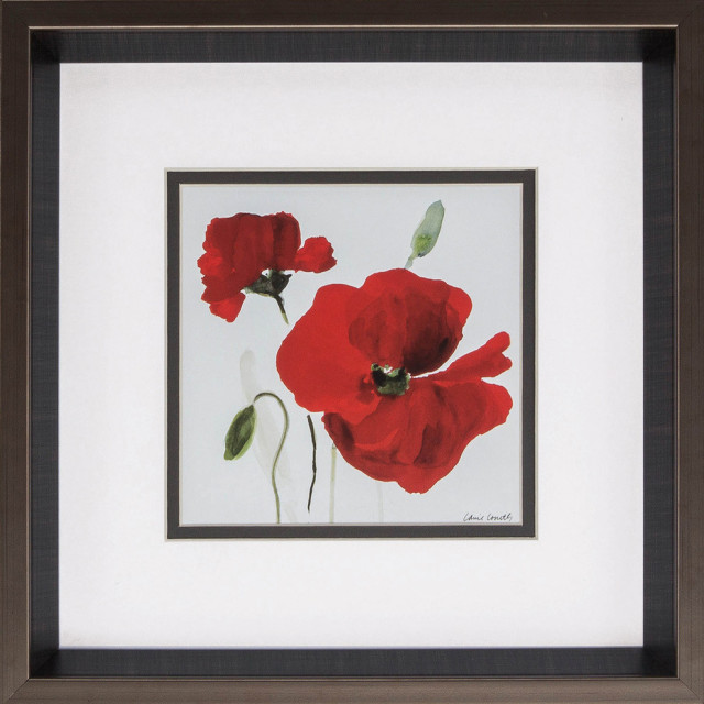 Red Poppy Wall Art, 2Piece Set Contemporary Prints And Posters